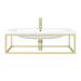 Arezzo 900 Wall Hung Basin with Brushed Brass Towel Rail Frame profile small image view 4 