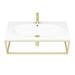 Arezzo 900 Wall Hung Basin with Brushed Brass Towel Rail Frame profile small image view 3 
