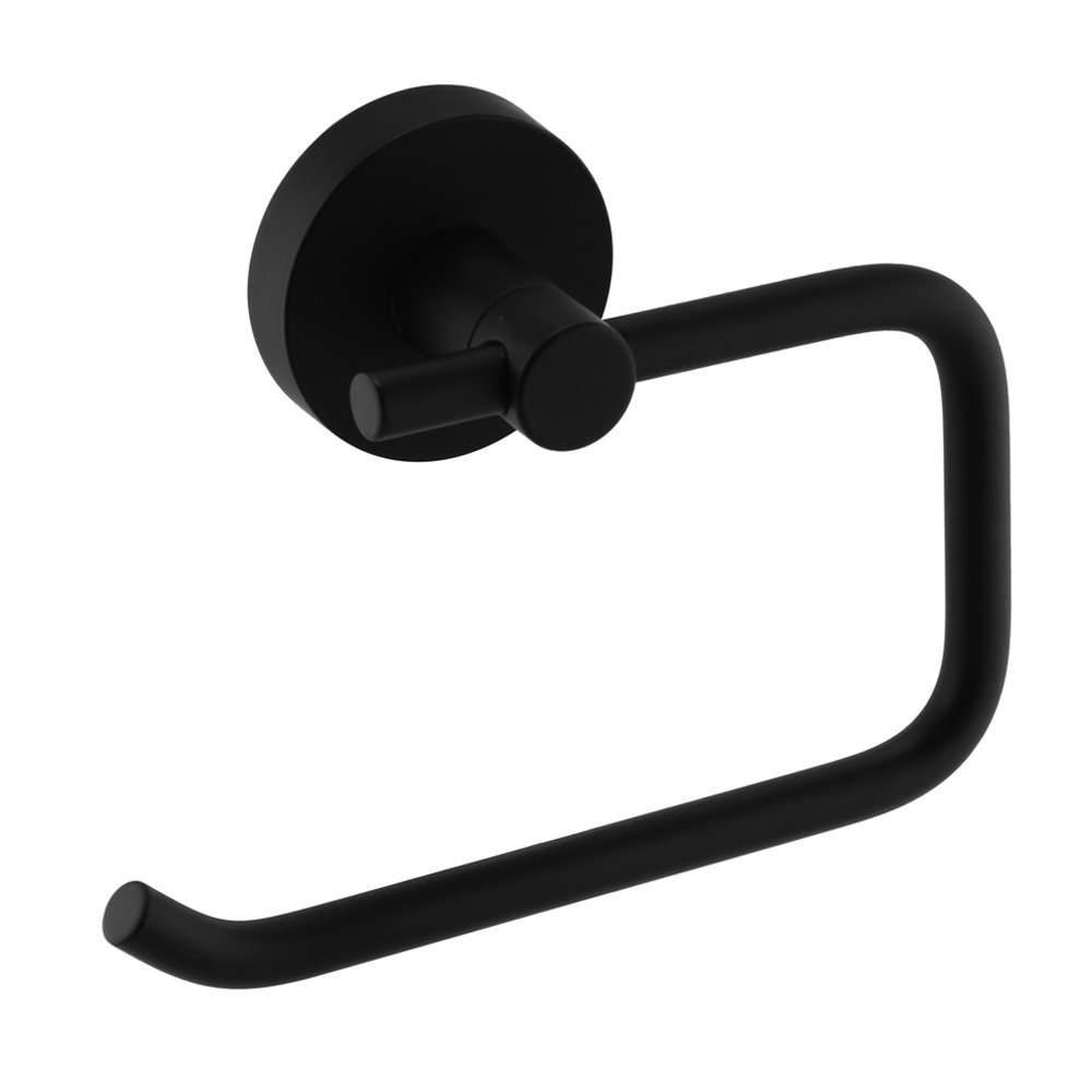 Arezzo Matt Black Round Toilet Roll Holder Victorian Plumbing UK