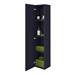 Arezzo Matt Blue Wall Hung Tall Storage Cabinet with Brushed Brass Handle profile small image view 4 