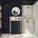 Arezzo Wall Hung Tall Storage Cabinet - Matt Blue - with Industrial Style Brushed Brass Handle profile small image view 3 