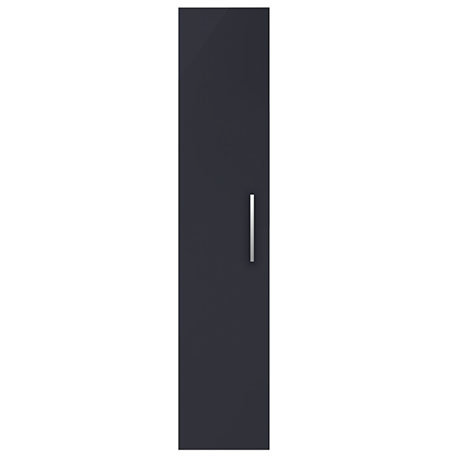 Arezzo Matt Blue Wall Hung Tall Storage Cabinet With Chrome Handle