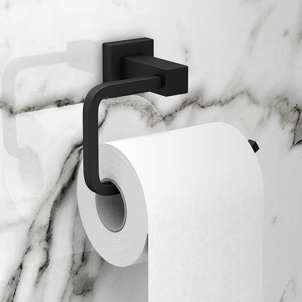 Matt Black Toilet Roll Holder | Victorian Plumbing