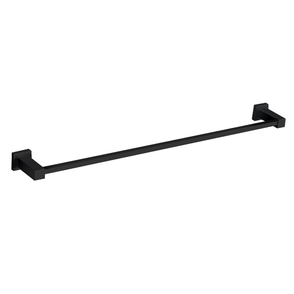 Arezzo Matt Black 600mm Towel Rail | Victorian Plumbing UK