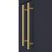 Arezzo Floor Standing Vanity Unit - Matt Blue - 500mm with Industrial Style Brushed Brass Handles profile small image view 3 