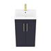Arezzo 500 Matt Blue Floor Standing Vanity Unit with Brushed Brass Handles profile small image view 6 
