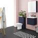 Arezzo 500 Matt Blue Wall Hung 1-Drawer Vanity Unit with Matt Black Handle profile small image view 5 