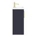 Arezzo Floor Standing Vanity Unit - Matt Blue - 600mm with Industrial Style Brushed Brass Handles profile small image view 6 