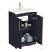 Arezzo 600 Matt Blue Floor Standing Vanity Unit with Brushed Brass Handles profile small image view 6 