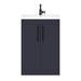 Arezzo Floor Standing Vanity Unit - Matt Blue - 600mm with Industrial Style Black Handles profile small image view 5 