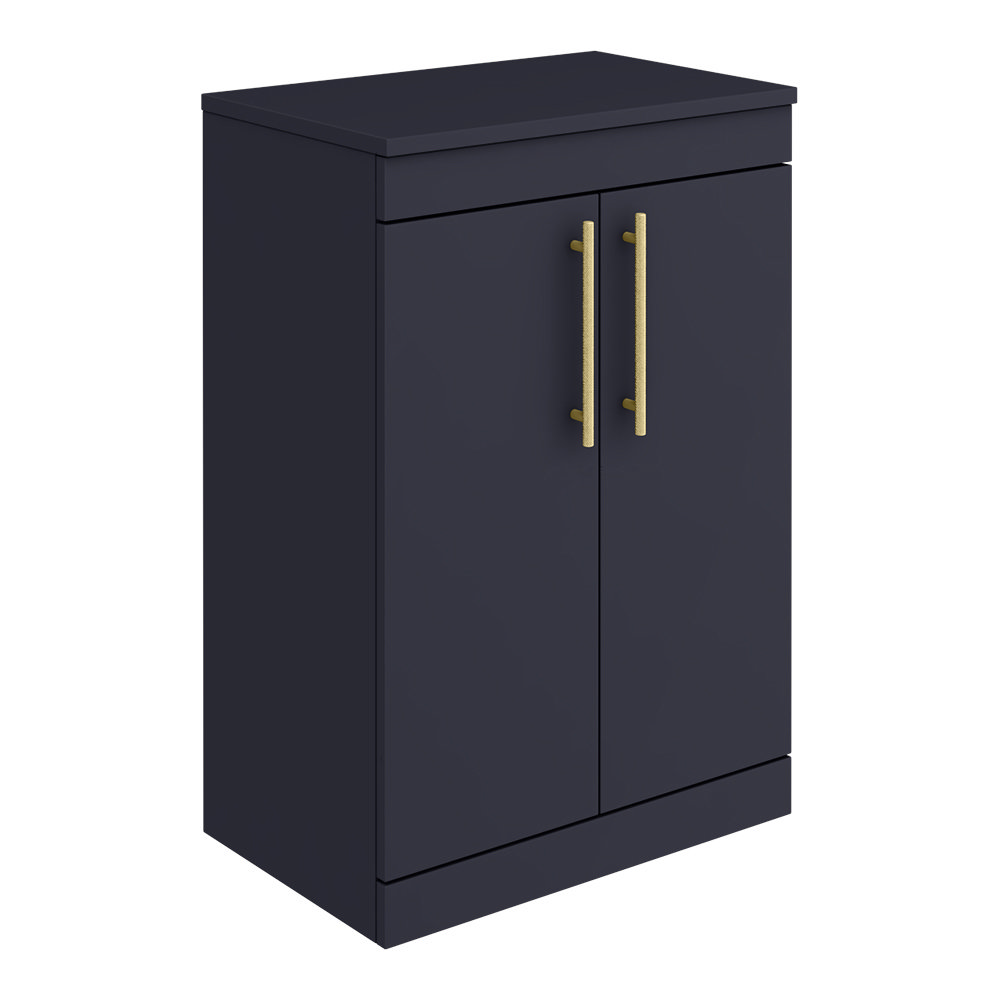 Arezzo 600mm Matt Blue Floor Standing Countertop Vanity Unit with ...