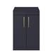 Arezzo Floor Standing Countertop Vanity Unit - Matt Blue - 600mm with Brushed Brass Handles profile small image view 3 
