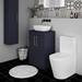 Arezzo Floor Standing Countertop Vanity Unit - Matt Blue - 600mm with Brushed Brass Handles profile small image view 4 