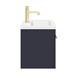 Arezzo Wall Hung Vanity Unit - Matt Blue - 600mm with Industrial Style Brushed Brass Handle profile small image view 6 
