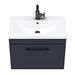 Arezzo Wall Hung Vanity Unit - Matt Blue - 600mm with Industrial Style Black Handle profile small image view 5 