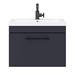Arezzo Wall Hung Vanity Unit - Matt Blue - 600mm with Industrial Style Black Handle profile small image view 6 