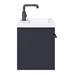Arezzo Wall Hung Vanity Unit - Matt Blue - 600mm with Industrial Style Black Handle profile small image view 7 