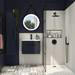 Arezzo Wall Hung Vanity Unit - Matt Blue - 600mm with Industrial Style Black Handle profile small image view 4 