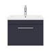 Arezzo Wall Hung Vanity Unit - Matt Blue - 600mm with Industrial Style Chrome Handle profile small image view 5 