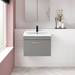 Arezzo 600 Matt Grey Wall Hung 1-Drawer Vanity Unit with Rose Gold Handle profile small image view 3 