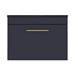 Arezzo Wall Hung Countertop Vanity Unit - Matt Blue - 600mm with Black Worktop & Brushed Brass Handle profile small image view 5 