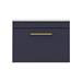 Arezzo Wall Hung Countertop Vanity Unit - Matt Blue - 600mm with White Worktop & Brushed Brass Handle profile small image view 7 