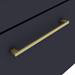 Arezzo Wall Hung Countertop Vanity Unit - Matt Blue - 600mm with Brushed Brass Handle profile small image view 2 