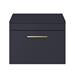 Arezzo Wall Hung Countertop Vanity Unit - Matt Blue - 600mm with Brushed Brass Handle profile small image view 3 