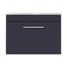 Arezzo Wall Hung Countertop Vanity Unit - Matt Blue - 600mm with Grey Worktop & Chrome Handle profile small image view 5 