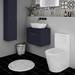 Arezzo Wall Hung Countertop Vanity Unit - Matt Blue - 600mm with Rose Gold Handle profile small image view 4 