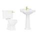 Arezzo Traditional 4-Piece 1TH Bathroom Suite (inc. Brushed Brass Lever) profile small image view 4 