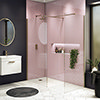 Arezzo 1400 x 900 Brushed Brass Wet Room (inc. Screen, Side Panel + Tray) profile small image view 1 