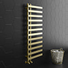 Arezzo Brushed Brass 1200 x 500mm 12 Bars Designer Heated Towel Rail profile small image view 1 