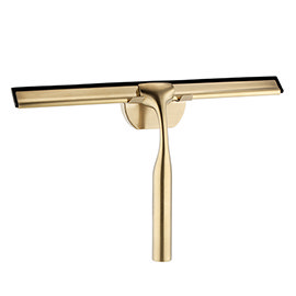 Arezzo Brushed Brass Shower Squeegee + Holder