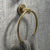 Arezzo Brushed Brass Round Towel Ring profile small image view 1 