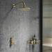 Arezzo Brushed Brass Concealed Individual Stop Tap + Thermostatic Control Shower Valve profile small image view 6 