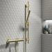 Arezzo Brushed Brass Modern Slide Rail Kit with Pencil Shower Handset profile small image view 4 