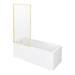 Arezzo Straight Square Shower Bath w. Brushed Brass Framed Fixed Screen profile small image view 4 