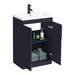 Arezzo Blue Floor Standing Vanity Unit, Tall Cabinet + Toilet Pack with Black Handles profile small image view 2 