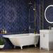 Arezzo Brushed Brass Curved Top 6mm Glass Pivot Bath Screen (1435 x 770) profile small image view 3 