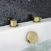 Arezzo Brushed Brass 3/4" Deck Bath Side Valves (Pair) profile small image view 2 