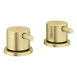 Arezzo Brushed Brass 3/4&quot; Deck Bath Side Valves (Pair)