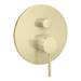 Arezzo Brushed Brass Round Concealed Manual Valve with Bath Spout + Shower Handset profile small image view 2 
