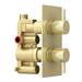 Arezzo Brushed Brass Round Concealed Twin Valve with Diverter, Bath Spout + Shower Handset profile small image view 5 