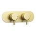 Arezzo Brushed Brass Round Twin Concealed Shower Valve w. Diverter + Oval Faceplate profile small image view 5 