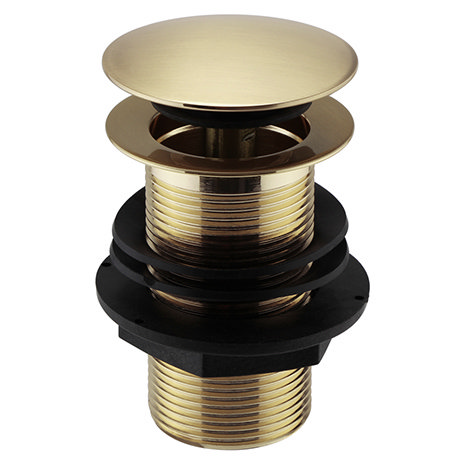 Arezzo Brushed Brass Unslotted Click Clack Basin Waste