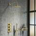 Arezzo Brushed Brass Round Modern Triple Concealed Shower Valve profile small image view 2 