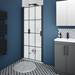 Arezzo 1000 x 1970 Matt Black Grid Frameless Pivot Shower Door for Recess profile small image view 3 