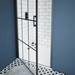 Arezzo 700 x 1970 Matt Black Grid Frameless Pivot Shower Door for Recess profile small image view 4 