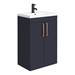 Arezzo Blue Floor Standing Vanity Unit, Tall Cabinet + Toilet Pack with Rose Gold Handles profile small image view 2 